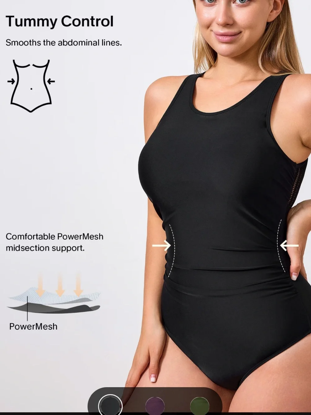 Cupshe Mesh Backless One-Piece Swimsuit with Tummy Control Black Size Small NWOT
